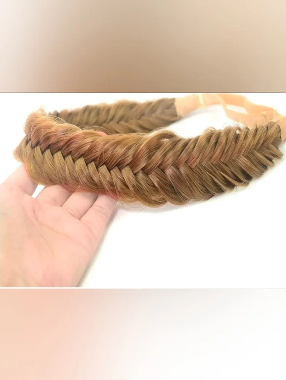 Wide Fishtail 2 Strands Synthetic Hair Braided Headband Classic Chunky Pl